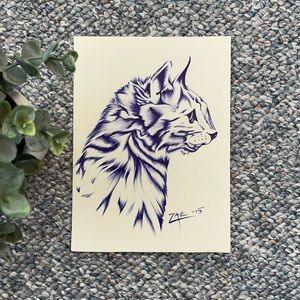 Cat pen illustration by zjsstudios on Instagram
